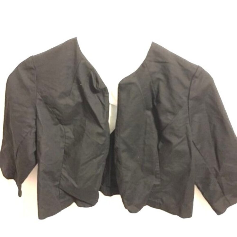 Ashley Stewart Womens Jacket Crop 3/4 Sleeves Black Career Size 16 NWOT